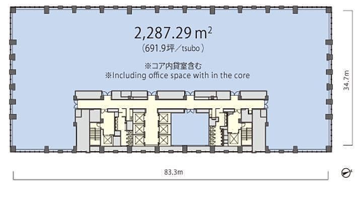 丸の内トラストタワーN館 14階 平面図