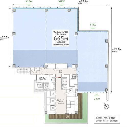 プライムテラス神谷町(Prime Terrace KAMIYACHO) 2階 平面図