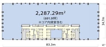 丸の内トラストタワーN館 12階 平面図