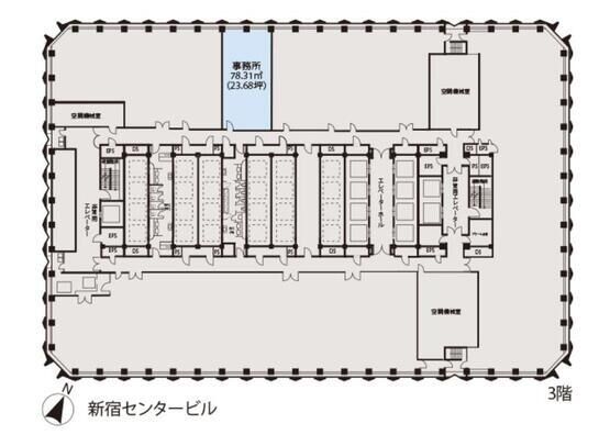 新宿センタービル 3階2-3 平面図