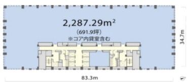 丸の内トラストタワーN館 13階 平面図