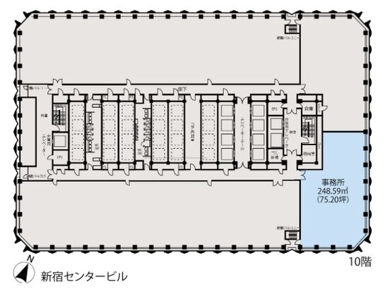 新宿センタービル 10階E-2 平面図